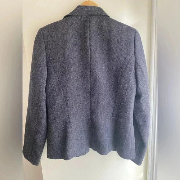 Vintage Harve Benard 100% Wool Suit Jacket Coat Blazer Gray Button Size 8 Womens - Picture 8 of 10
